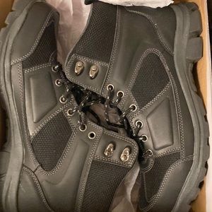 Black hiking boots